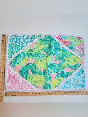 Lilly Pulitzer Pottery Barn Kids Printed Patchwork Quilted Pillow Sham STANDARD